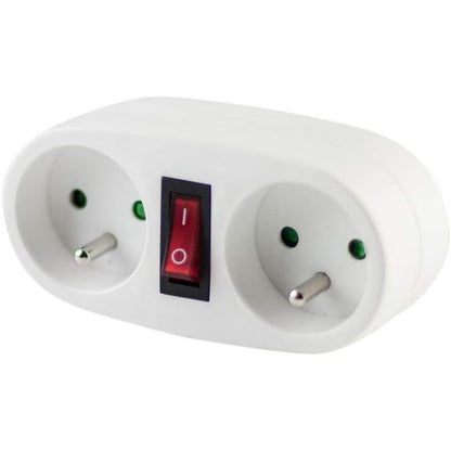 269604 - DOMINO - 2x16A 3500W me Ndërprerës - E Bardhë - Chacon