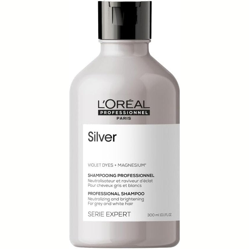 321518 - L'OREAL PROFESSIONNEL Shampo kundër zverdhjes së argjendtë 300 ml - për Burra dhe Gra, me pigmente vjollce për flokë gri dhe të bardhë