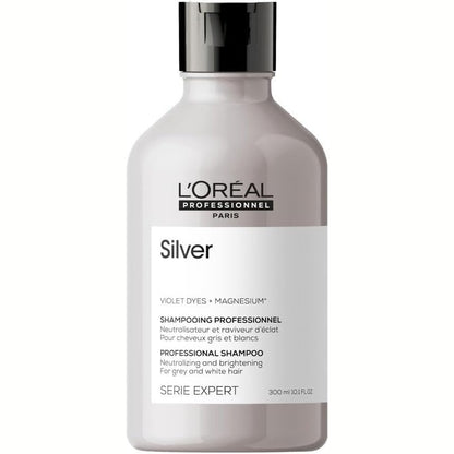 321518 - L'OREAL PROFESSIONNEL Shampo kundër zverdhjes së argjendtë 300 ml - për Burra dhe Gra, me pigmente vjollce për flokë gri dhe të bardhë