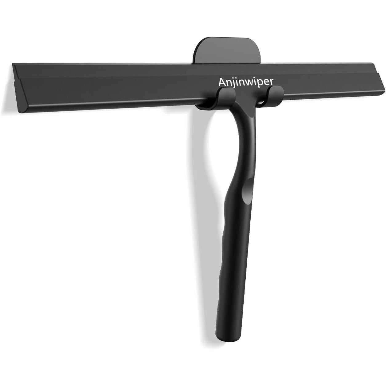 215854 - ANJINWIPER Shtrëngues dushi prej silikoni, mbajtëse shtrënguese për dritare pa shpim, 31 cm, e zezë