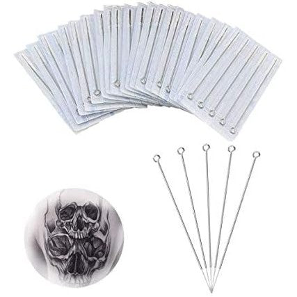 258253 - Gjilpëra sterile për tatuazhe njëpërdorimshe, Set gjilpërash për tatuazhe me 50 pjesë, përfshin 1RL, 3RL, 5RL, 7RL, 9RL, material: çelik inox