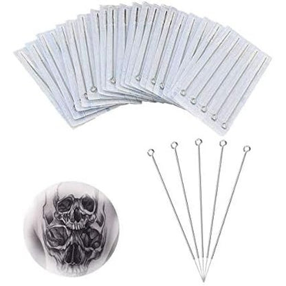 258253 - Gjilpëra sterile për tatuazhe njëpërdorimshe, Set gjilpërash për tatuazhe me 50 pjesë, përfshin 1RL, 3RL, 5RL, 7RL, 9RL, material: çelik inox