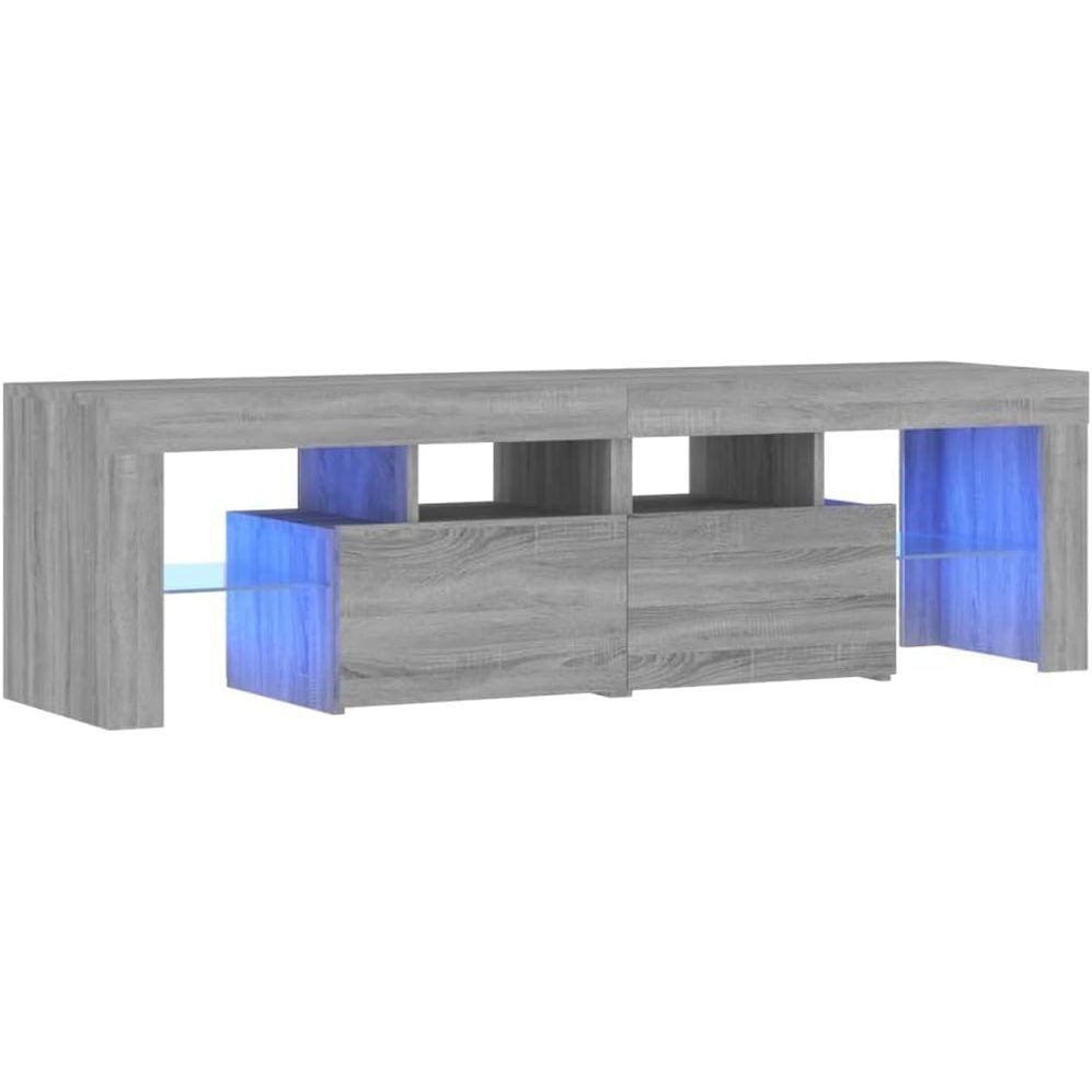 265447 - vidaXL Dollap TV me Drita LED Ngjyrë Sonoma Gri 140x36.5x40 cm