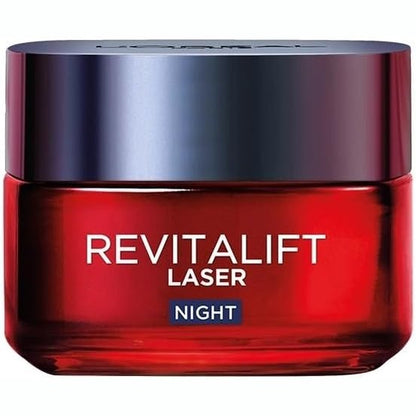 298533 - L'ORÉAL PARIS Maskë krem nate kundër plakjes me veprim të trefishtë - 50 ml - Pro-Retinol, acid hialuronik, vitaminë C - Revitalift Laser
