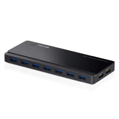 268040 - TP-LINK UH720, Hub 7-Port USB 3.0 Micro B, 2 Porta Ngarkimi 2.4 A, Mbrojtje Antistatike, Kabllo USB 3.0 1m, Pajtueshëm me Windows, Mac OS X, Linux, I Zi