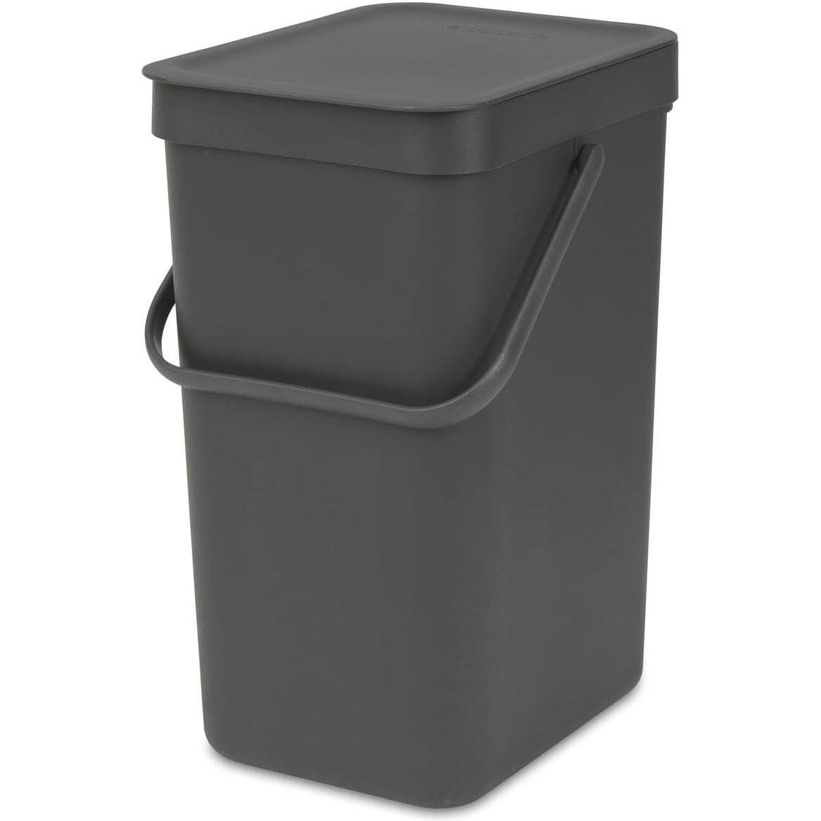 217984 - BRABANTIA Kosh Riciklimi Sort & Go 16L (Gri), kosh riciklimi me dorezë dhe kapak të hapur, dizajn shumë-talentësh, i lehtë për t'u pastruar