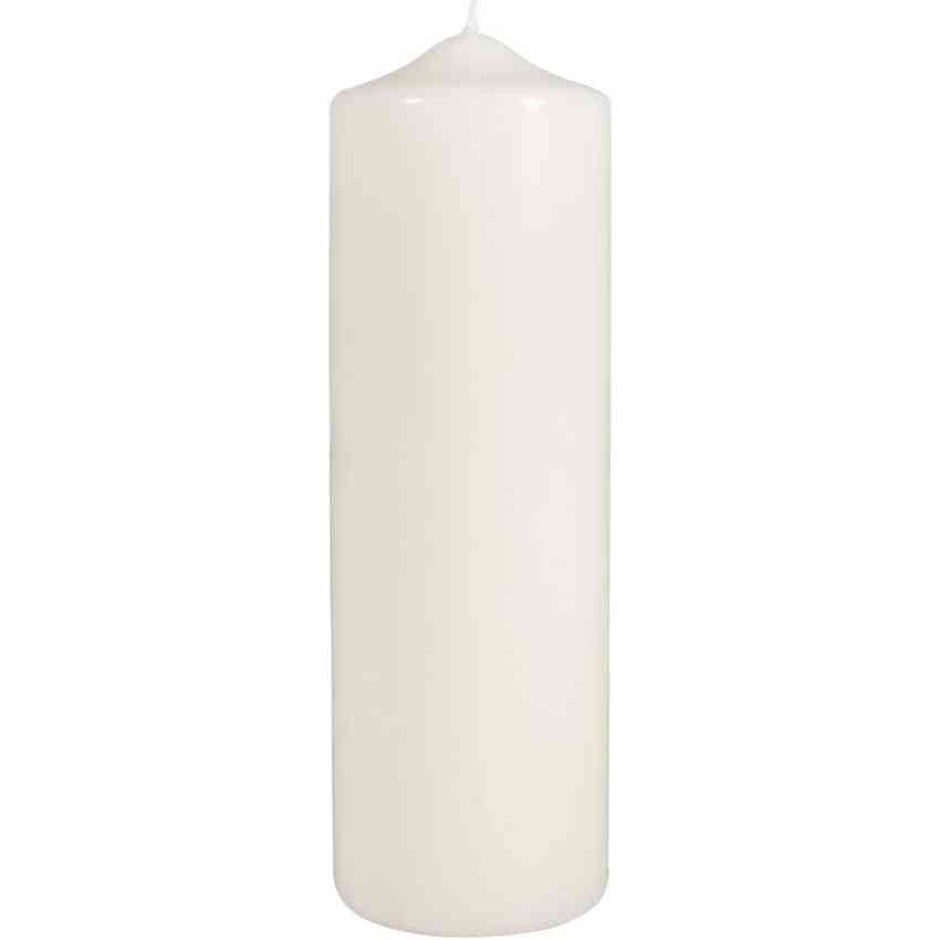 252407 - RAYHER Qiri shtyllë, krem, i rrumbullakët, 100% parafinë, lartësi 25 cm, 8 cm ø