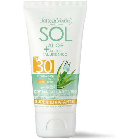 312064 - BOTTEGA VERDE - SOL Aloe dhe Acid Hialuronik, Krem Dielli për Fytyrën, 50 ml, SPF 30