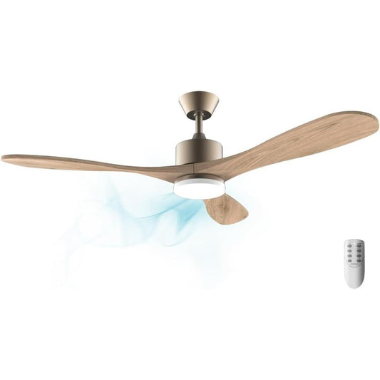 187044 - CECOTEC Aero 5290 Golden Pro, Ventilator i Tavani me 5 Shpejtësi, Dritë LED dhe Motor 35W DC, Madhësi 52”, Lartësi e Rregullueshme 15cm ose 25cm, Funksion Verë/Dimër