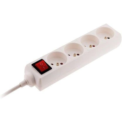 269570 - ZENITECH - SHIRIT ELEKTRIK 4-KAHËSH 16A 2P+T me ndërprerës - Prizë kompakte me shumë priza për pajisje elektrike dhe ndriçim - Kabllo 1m HO5VV-F 3G1mm² - I certifikuar nga NF - I bardhë - Kursen hapësirë