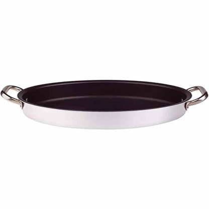 221191 - AGNELLI Tavë Ovale për Peshk me 2 Doreza Çelik Inoks, Argjend, 34 cm