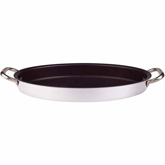221191 - AGNELLI Tavë Ovale për Peshk me 2 Doreza Çelik Inoks, Argjend, 34 cm