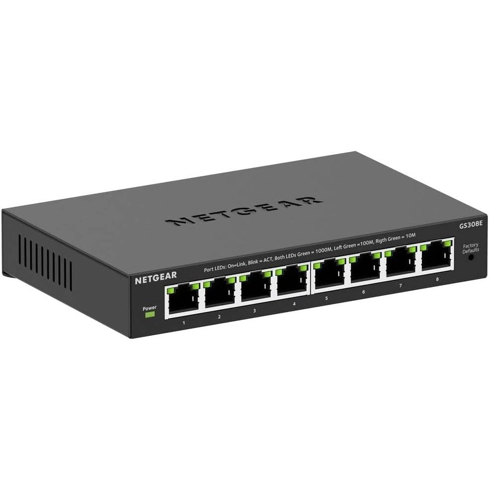295818 - NETGEAR - Ndërprerës Ethernet Gigabit me 8 Porta GS308EV4 - Metal, i Menaxhuar në Web, Seria Plus, Plug-and-Play, Pa Ventilator, i Montueshëm në Tavolinë ose në Mur