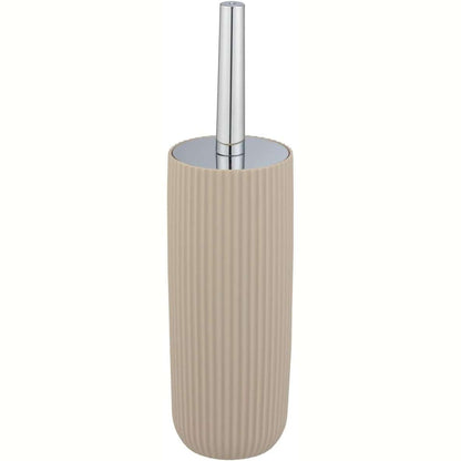 257093 - WENKO Set tualeti model Agropoli Beige, mbajtëse furçash e mbyllur, plastikë, Ø 10 x 36.5 cm, furçë higjienike pa BPA