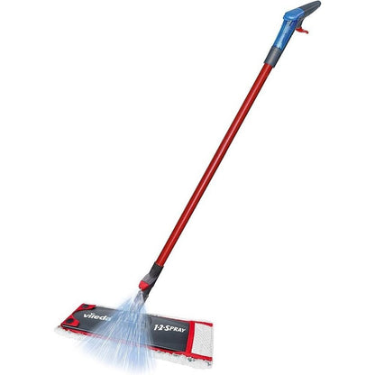 175488 - VILEDA Mop me Spërkatje 1-2, Mop me Mikrofibër, Pa Kovë, Rezervuar i Integruar, I Përshtatshëm për të Gjitha Llojet e Dyshemeve, Mikrofibër i Ripërdorshëm