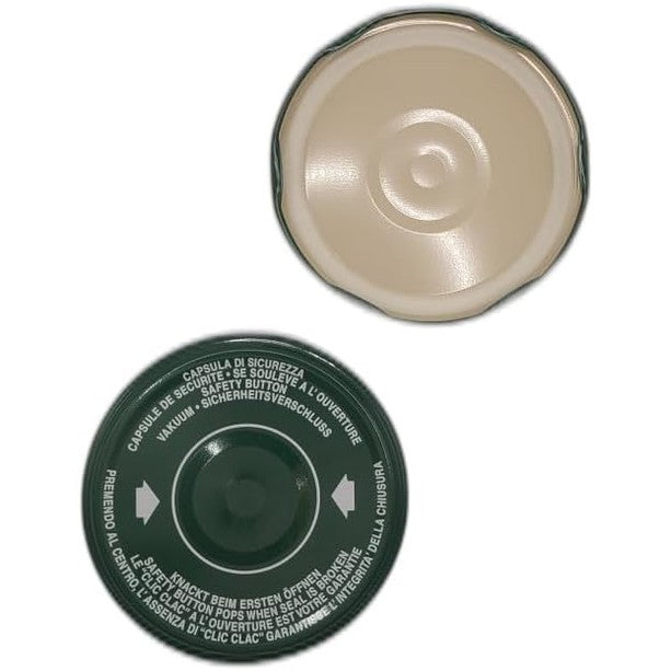 215534 - OPIROS Kapsula me hapje rrotulluese, diametër 53 mm, me buton qendror klikimi për kavanoza qelqi, për reçele, domate (20).