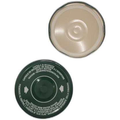 215534 - OPIROS Kapsula me hapje rrotulluese, diametër 53 mm, me buton qendror klikimi për kavanoza qelqi, për reçele, domate (20).