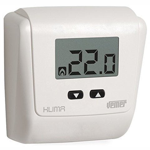 213889 - VEMER Termostat Elektronik i Murit, Furnizim me Energji 230V, i Bardhë