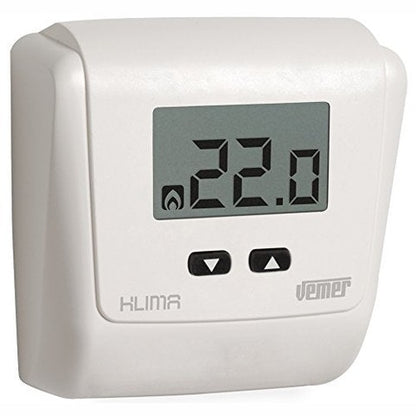 213889 - VEMER Termostat Elektronik i Murit, Furnizim me Energji 230V, i Bardhë