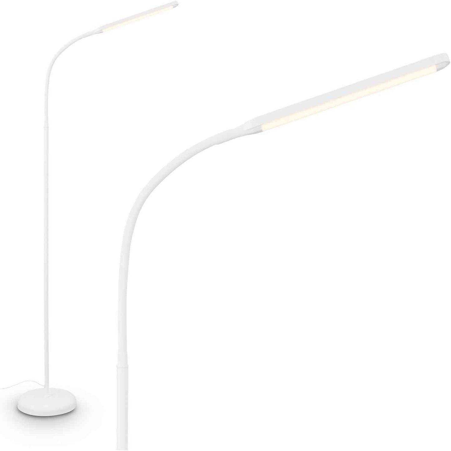 213881 - BRILONER Llambë dyshemeje LED me shirit drite, errësim me prekje të vazhdueshme, kabllo USB-C 1.5m, Ø21x170cm, e bardhë