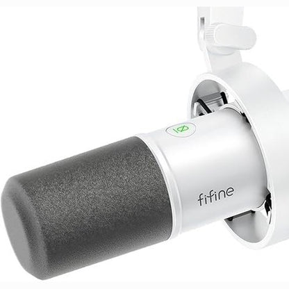 305174 - FIFINE Mikrofon Dinamik Studio USB/XLR, Kardioid RGB për PC, Lojëra, Podcasting, Streaming, Regjistrim Zëri, për PS4/5 Mac PC Mixer Karta Zëri - E Bardhë