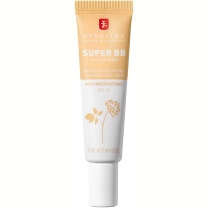 297203 - ERBORIAN Super BB - Krem Dite me Ngjyrë, ushqen fytyrën dhe ndihmon kundër njollave - Kujdes korean për fytyrën me xhensen dhe niacinamide - Krem BB ushqyes, mbulim i lartë - Nude - 15 ml