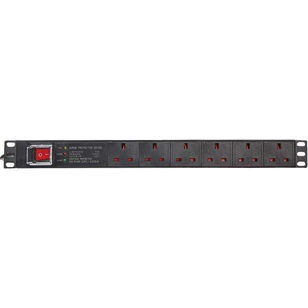 295226 - PULSE PDS6-SRG PDU 6-kahëshe për Mbretërinë e Bashkuar me spinë dhe mbrojtje nga mbitensionet në Mbretërinë e Bashkuar, 19" 1U