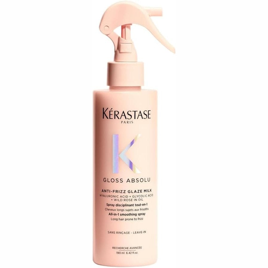 316306 - KÉRASTASE Gloss Absolu Anti-Frizz Glaze Milk, sprej kujdesi për flokë të gjatë dhe të prirur ndaj kaçurrelave, 190ml, mbrojtje nga nxehtësia deri në 230°C
