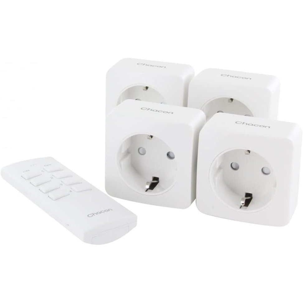 273500 - Set me 4 priza mini On/Off + telekomandë 4-kanalëshe, 2300W (SCH)