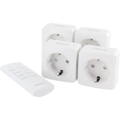 273500 - Set me 4 priza mini On/Off + telekomandë 4-kanalëshe, 2300W (SCH)