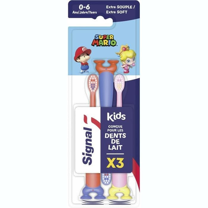 298846 - SIGNAL Furçë dhëmbësh Mario për fëmijë 0-6 vjeç, ekstra e butë x3