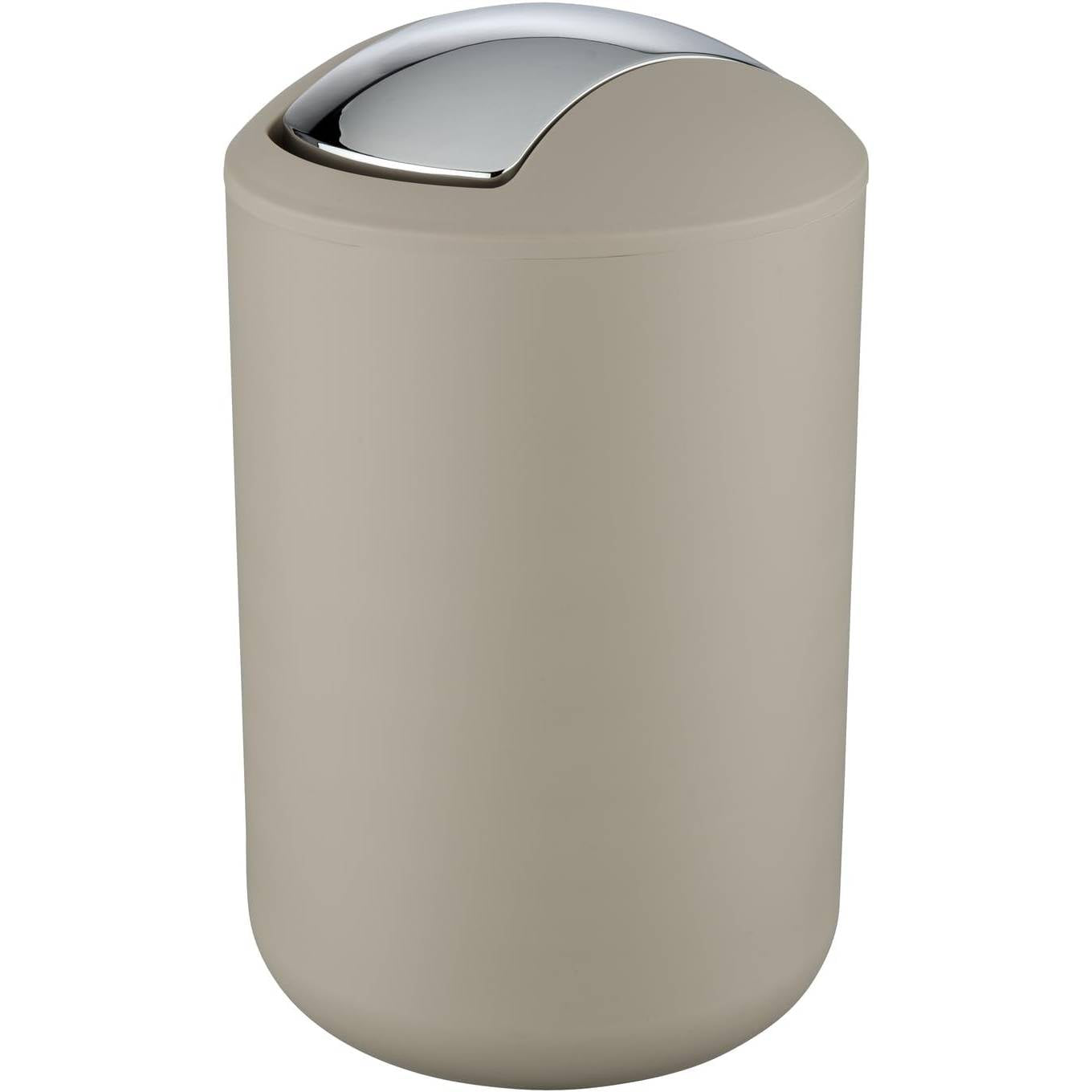 133006 - WENKO Kosh Mbeturinash Brasil L me Kapak Lëkundës, Materiali: TPE I Pathyeshëm, Kapaciteti: 6.5L, Dimensionet: 19.5x31x19.5cm, Ngjyrë: Kafe