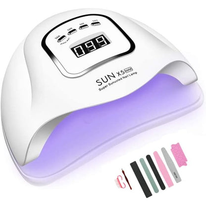215432 - TIMPOU Llambë tharëse thonjsh 150W, UV LED për thonj me xhel, me cilësime kohëmatësi 10s/30s/60s/99s, Sensor infra të kuqe, Ekran LCD