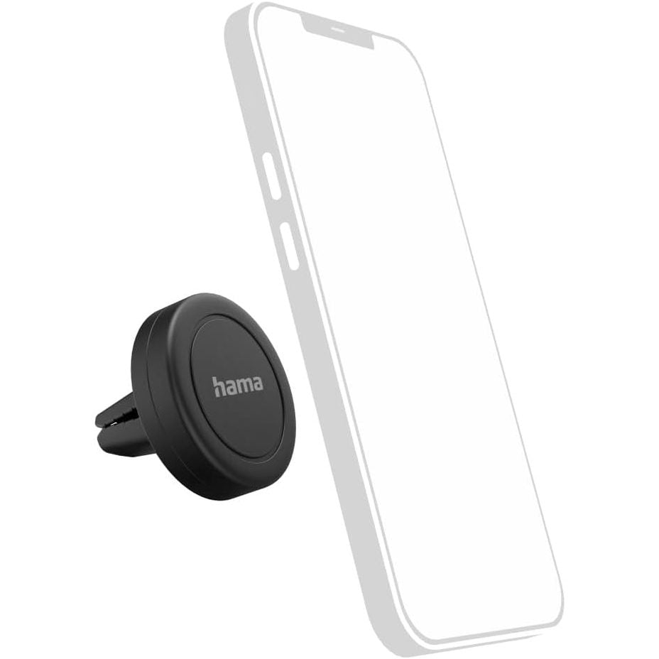 274487 - HAMA - Mbajtëse magnetike për telefonin e makinës, montim magnetik për telefonin e makinës, e rrotullueshme 360°, vertikale dhe horizontale, e zezë