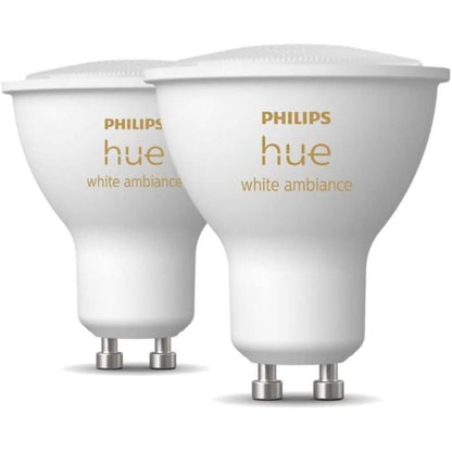 204563 - PHILIPS Hue - Spotet LED GU10 White Ambiance, paketë me 2 llamba LED (350 lm), errësim i përshtatshëm, kontroll inteligjent me zë dhe aplikacion
