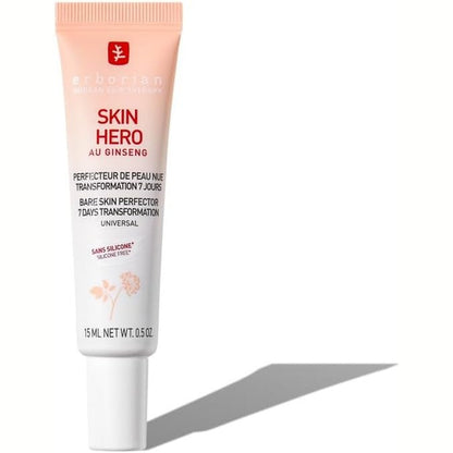 303223 - ERBORIAN Skin Hero - Përmirësues i lëkurës me xhensen dhe acid hialuronik - Hidratues, pa ngjyrosje dhe jo-komedogjenik - 15 ml