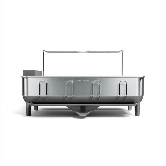 175125 - SIMPLEHUMAN KT1181 - Kornizë Çeliku, Tabaka Pikuese, Raft Pjatash me Tabaka Pikuese dhe Mbajtëse Takëmesh, Në Ngjyrë Gri, E Madhe, Material Çelik Inox i Lëmuar