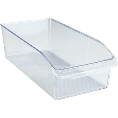 253956 - WENKO Organizues Frigorifer M, kuti ruajtjeje për frigoriferë dhe qilar, i sigurt për ushqimin, dizajn transparent, 15 x 9.5 x 31 cm, PET i qëndrueshëm