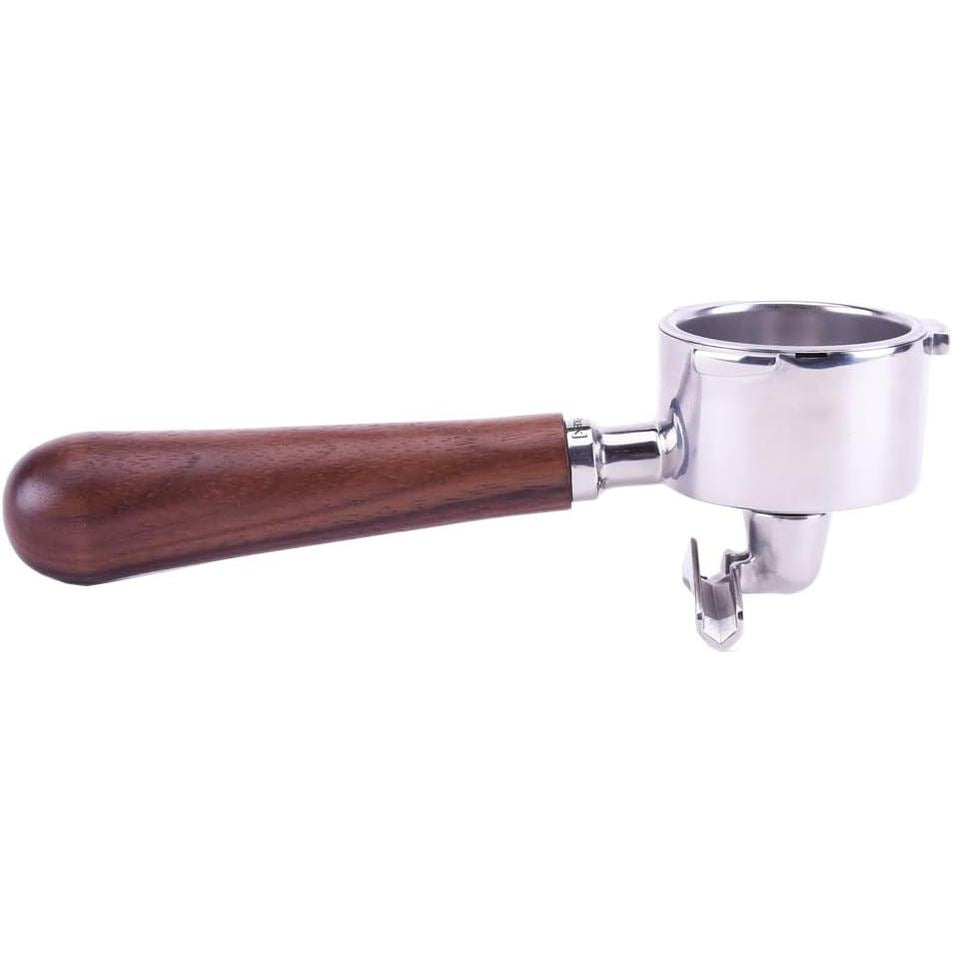 183739 - SMEG ECF - Portafilter 51 mm prej druri arre dhe çeliku inox për Delonghi Dedica EC680, EC685 dhe EC885 - Mbajtëse filtri me grykë të dyfishtë dhe shportë filtri të përfshirë