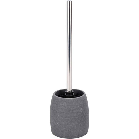 215037 - WENKO Set WC model Goa, mbajtëse furçash tualeti e bërë nga gur artificial, Ø 11.8 cm x 38.5 cm, gri