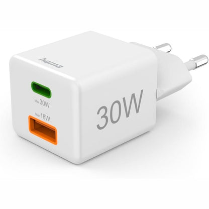 266707 - HAMA Karikues i shpejtë USB (karikues i shumëfishtë, USBC, USBA, karikues universal për telefona celularë dhe tableta, adaptor energjie me karikim të shpejtë, 30W)