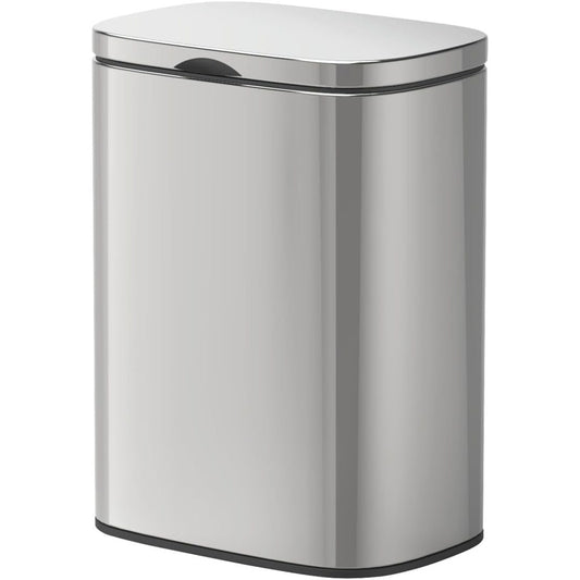 208784 - WENKO Sare - Kosh Kozmetik për Mure, Kapaciteti 5 litra, me Kapak dhe Mekanizëm Mbylljeje të Lehtë, Prej Çeliku Inox me Shkëlqim dhe i Montohet pa Shpim, Madhësia 21 x 29.5 x 18 cm