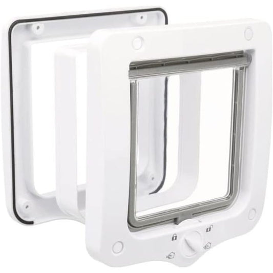 197634 - TRIXIE Derë për Mace me Tunel me 4 Drejtime Lëvizje, E Papërshkueshme nga Uji dhe e Qetë, Madhësia 20x22cm, Ngjyra e Bardhë - 44231