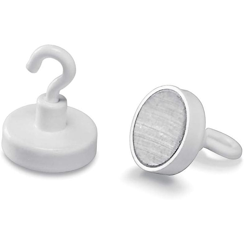 267242 - MAGNETOPLAN Holtz Magnet me Grep, Ø 25 mm, 1 copë, i rrumbullakët, me grep të bardhë