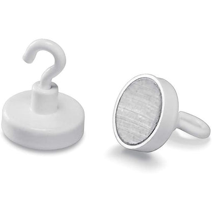 267242 - MAGNETOPLAN Holtz Magnet me Grep, Ø 25 mm, 1 copë, i rrumbullakët, me grep të bardhë