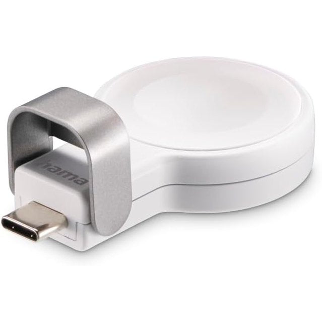 268258 - HAMA Karikues pa tel për orën Apple, i çertifikuar nga MFi, i përshtatshëm për të gjitha orët Apple, magnetik, stacion karikimi USB-C, me prekje të butë, karikim inteligjent, Ngjyrë e Bardhë