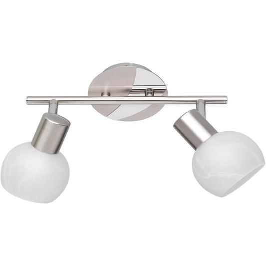 183854 - RL YOUR LIGHT - Shirit Ndriçimi Reality Lighting Antibes R80172007, Metal i Nikolituar Mat/Krom, Materiali i Qelqit Alabastri i Bardhë, Përfshin 2x E14