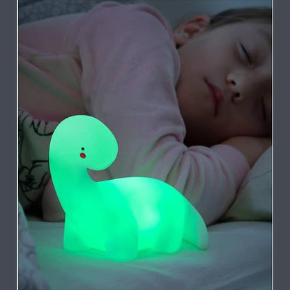 322146 - INNOVAGOODS Llambë Nate LIGHTOSAURUS, Dritë LED Shumëngjyrëshe për Fëmijë, 13 x 12 x 8 cm