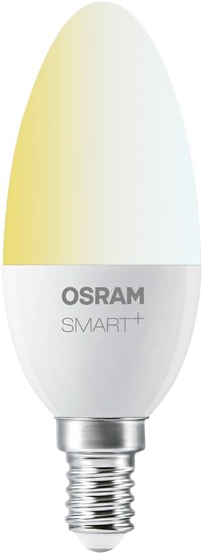 257685 - OSRAM Smart+ LED, llambë ZigBee me bazë E14, e bardhë e ngrohtë (2700K - 6500K), e errësueshme, e përputhshme me Echo Plus dhe Echo Show (Gjenerata e 2-të), e përputhshme me Philips Hue Bridge