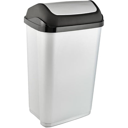 175880 - SWANTJE Kosh Plehrash me Kapak Rrotullues, 50L, Materiali: Plastik, Ngjyra: Argjend